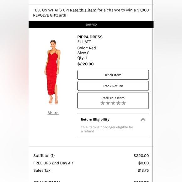 ELLIATT PIPPA DRESS IN RED SIZE SMALL - Picture 5 of 5